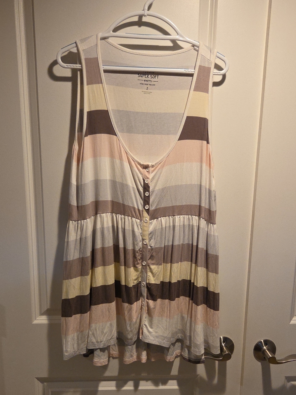 Torrid Sleeveless Button-Front Tank - Neutral Multi